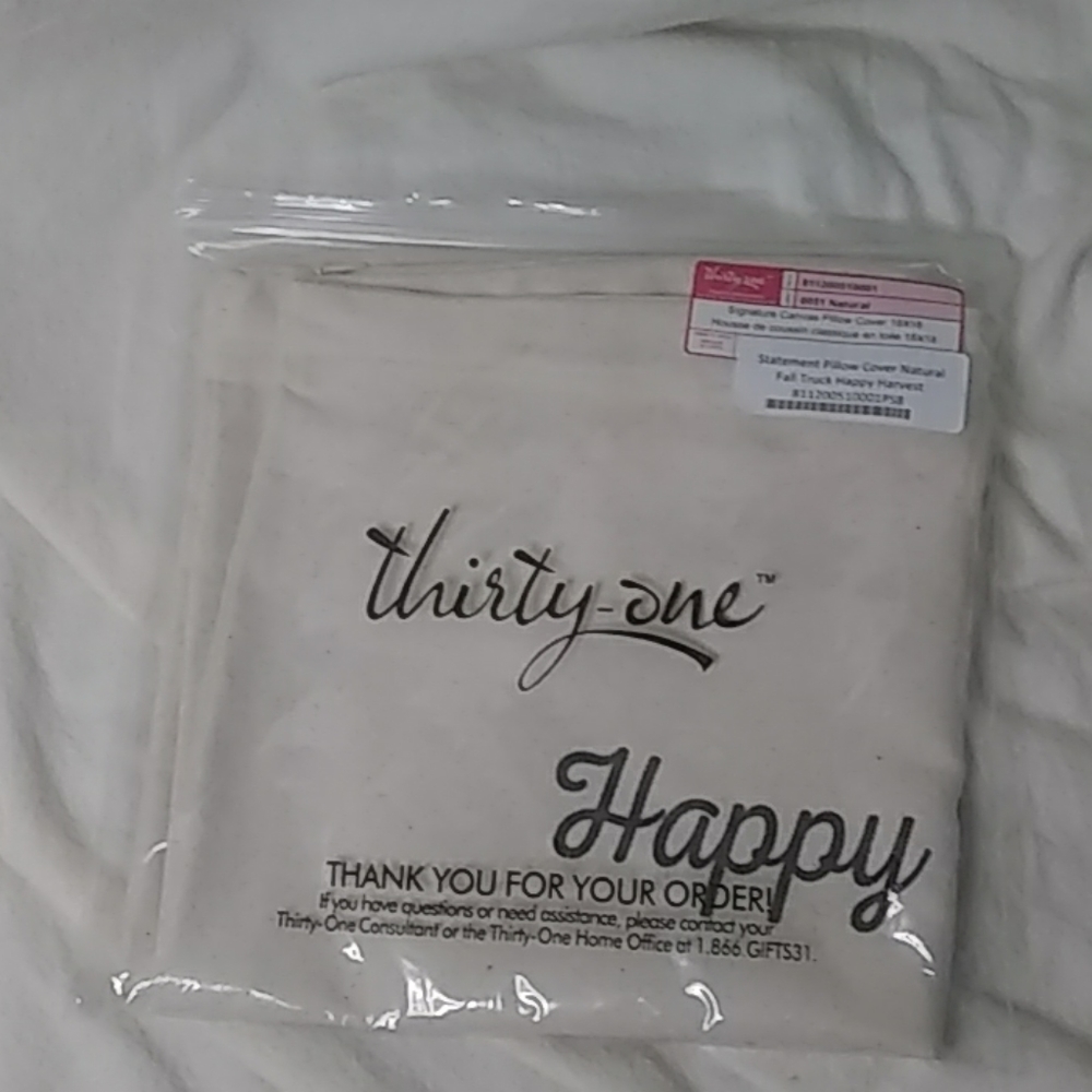 Thirty One Happy Harvest Truck Canvas Pillow Cover - Picture 4 of 5